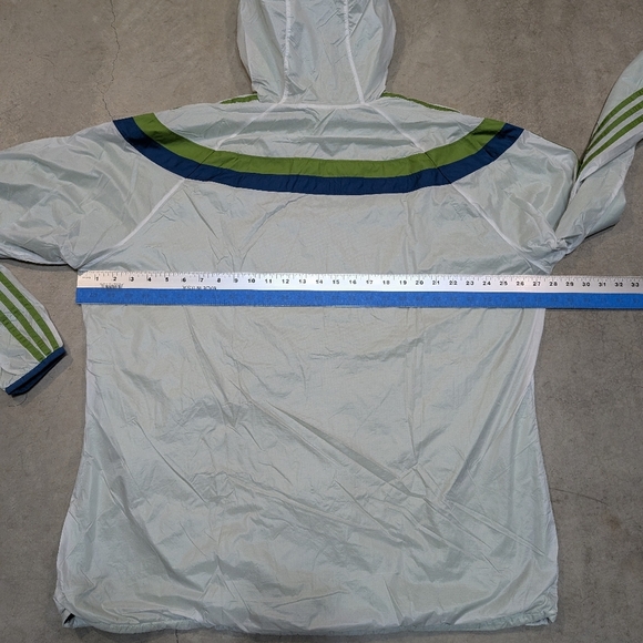 Seattle Sounders 2014 Rain Jacket Mens 2XL Full Zip Hooded White Green Adidas - Picture 8 of 8